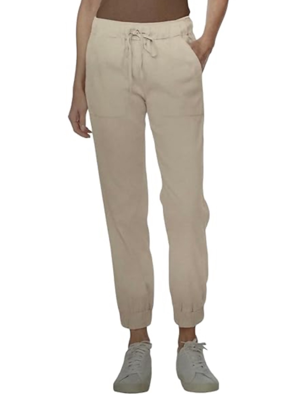 NWT Buffalo David Bitton Soft Tencel Lyocell Drawstring Jogger Pants Cream Large